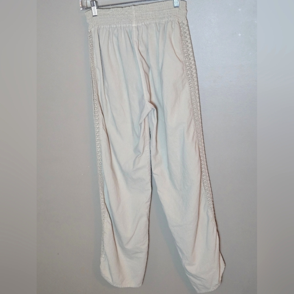 Women's Seaspice 100% Peruvian Cotton Crochet Side Quiet Luxury Pants, Medium - Picture 3 of 4